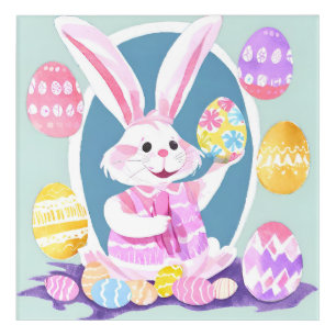 bunny with easter eggs acrylic print
