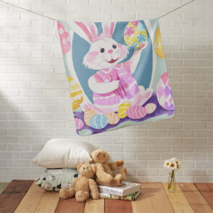 bunny with easter eggs baby blanket