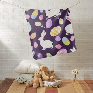 bunny with easter eggs baby blanket