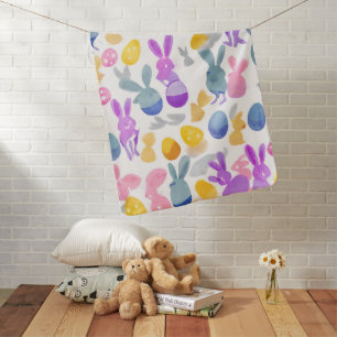 bunny with easter eggs baby blanket