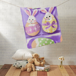 bunny with easter eggs baby blanket