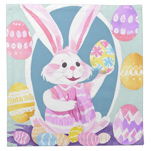 bunny with easter eggs cloth napkin (Front)