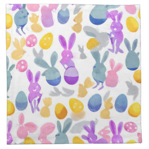 bunny with easter eggs cloth napkin