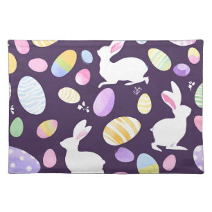 bunny with easter eggs cloth placemat