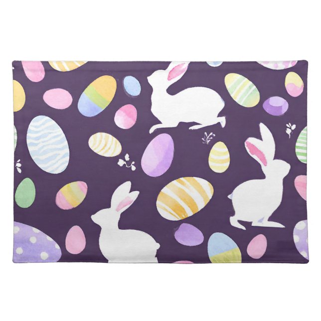 bunny with easter eggs cloth placemat (Front)