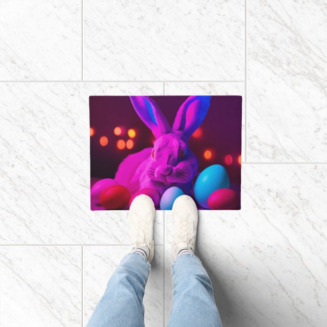 bunny with easter eggs doormat (Indoor)