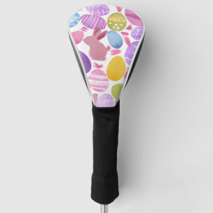 bunny with easter eggs golf head cover