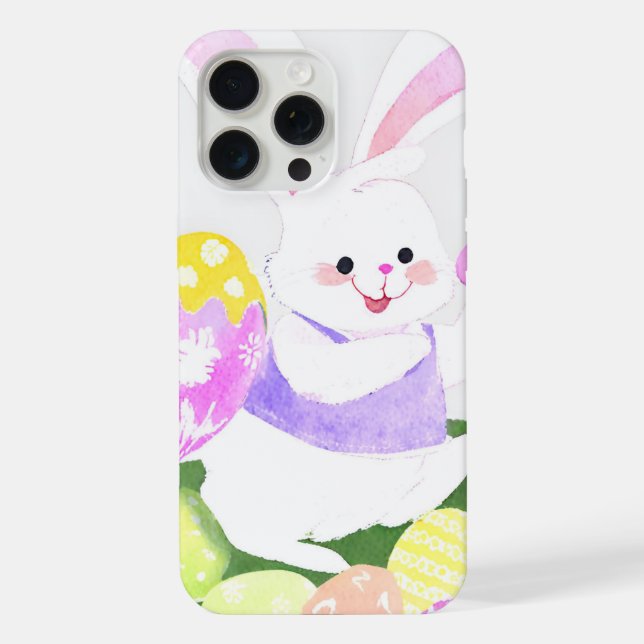 bunny with easter eggs iphone case (Back)