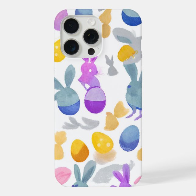 bunny with easter eggs iphone case (Back)