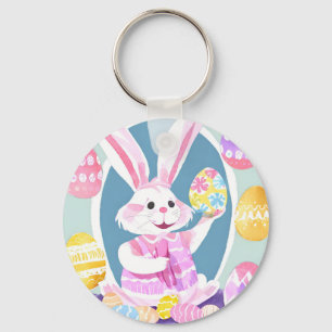 bunny with easter eggs keychain