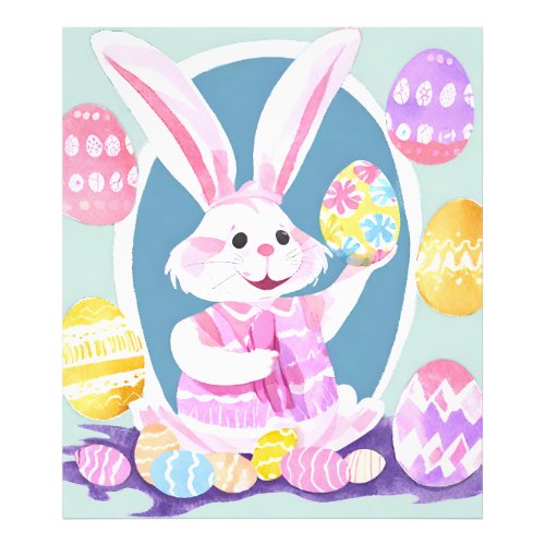 bunny with easter eggs photo print