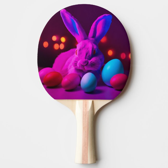 bunny with easter eggs ping pong paddle (Front)