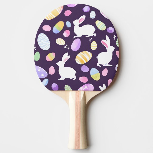 bunny with easter eggs ping pong paddle (Front)