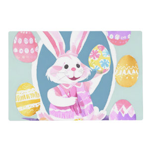bunny with easter eggs placemat