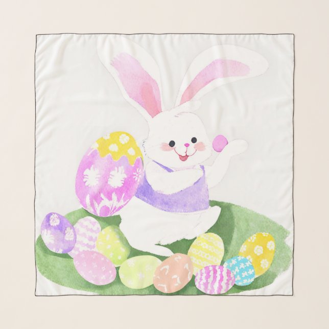 bunny with easter eggs scarf (Front)