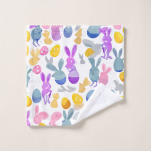 bunny with easter eggs wash cloth