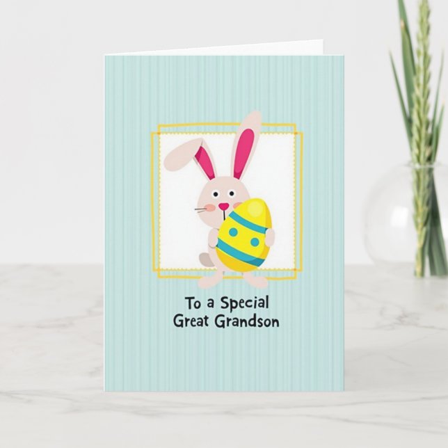 Bunny With Egg Greeting Card (Front)