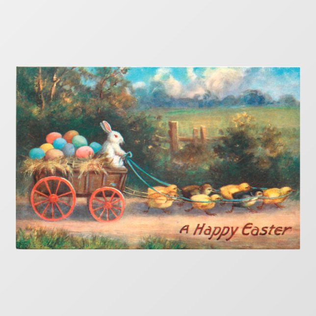 Bunny With Egg Wagon Window Cling (Sheet)