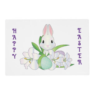 Bunny With Eggs Laminated Placemat