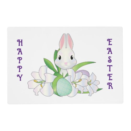 Bunny With Eggs Laminated Placemat