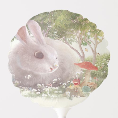 Bunny with Flowers Balloon