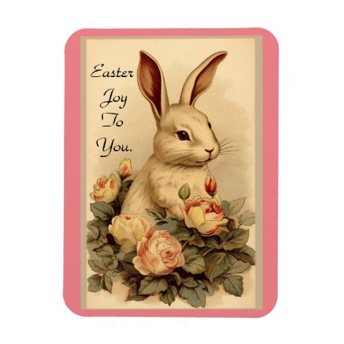 Bunny With Flowers  Flexible Magnet