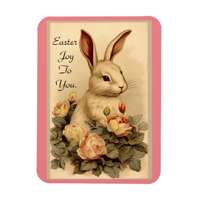 Bunny With Flowers  Flexible Magnet (Vertical)