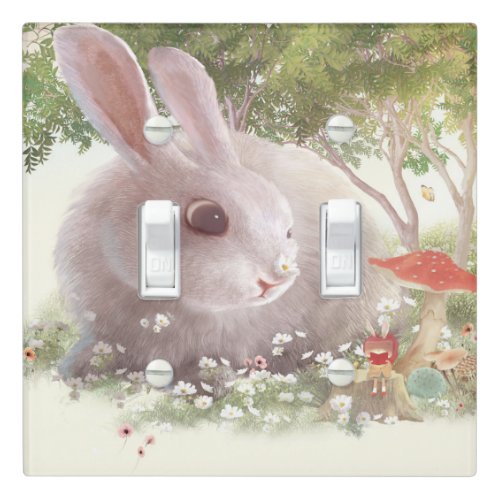 Bunny with Flowers Light Switch Cover