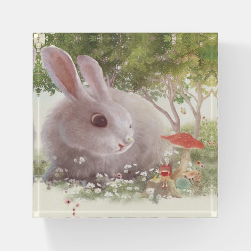 Bunny with Flowers Paperweight