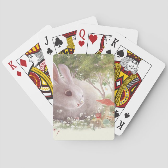 Bunny with Flowers Poker Cards (Back)