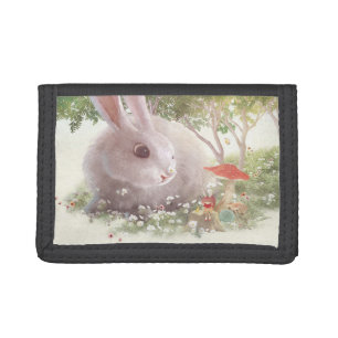 Bunny with Flowers Trifold Wallet