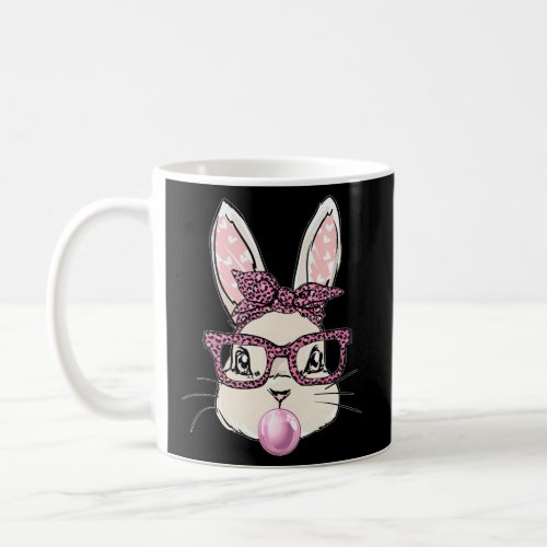 Bunny With Leopard Glasses Bubblegum Easter Day Coffee Mug