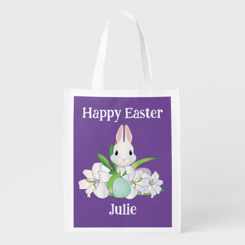Bunny With Lilies Reusable Bag