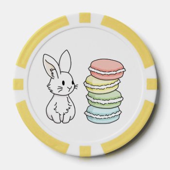 Bunny With Macaroons Poker Chips by bunnieswithstuff at Zazzle