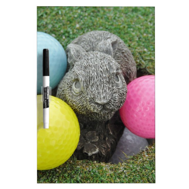 Bunny with pink blue yellow egg Dry-Erase board (Front)