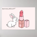 Bunny With Pink Lipstick Poster at Zazzle