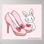 Bunny With Pink Shoes Poster at Zazzle