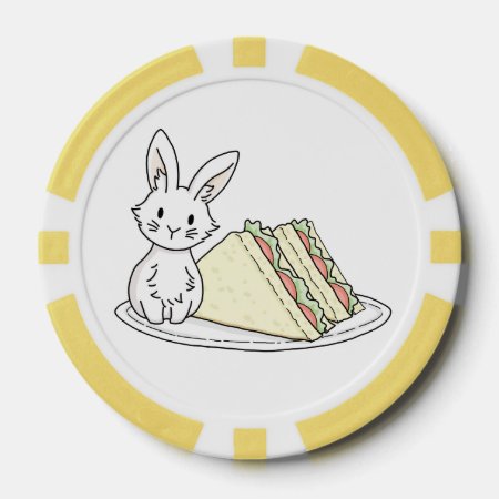 Bunny With Sandwiches Poker Chips