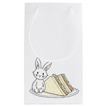 Bunny With Sandwiches Small Gift Bag by bunnieswithstuff at Zazzle
