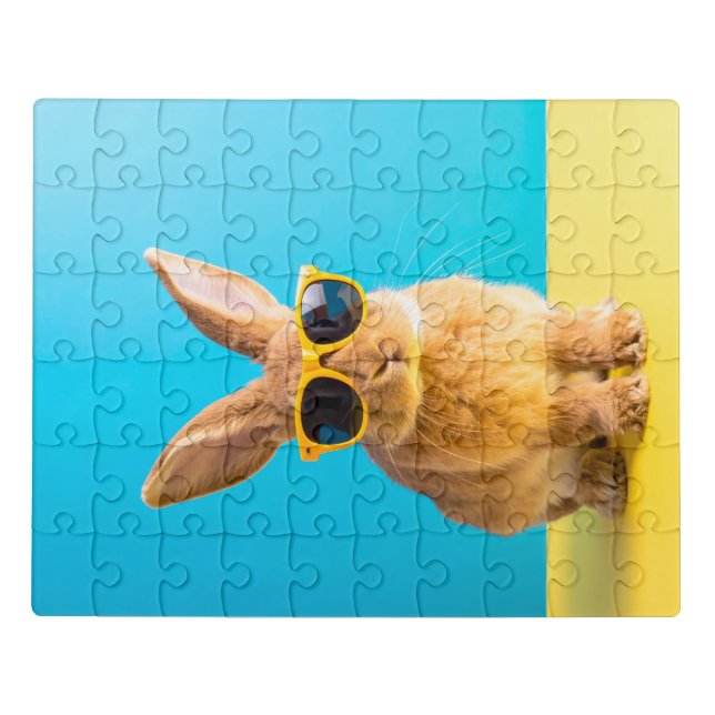 bunny with sunglasses jigsaw puzzle (Puzzle Horizontal)