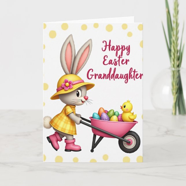 Bunny With Wheelbarrow Card (Front)