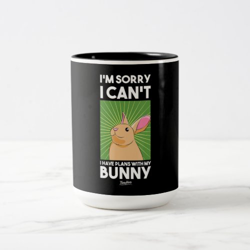 Bunny  Women Men Boys Girls Kids Funny Rabbit Two_Tone Coffee Mug