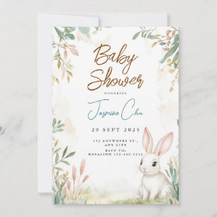 Bunny Woodland Baby Shower Invitation