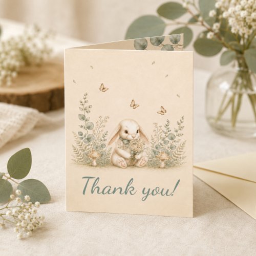 Bunny Woodland Baby Shower Thank You Card