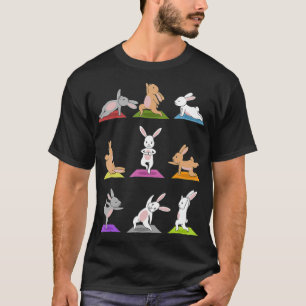 Bunny Yoga Funny Rabbits In Yoga Poses On Meditati T-Shirt