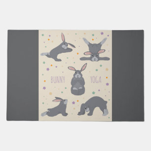 Bunny Yoga Poses Funny Rabbit Doormat