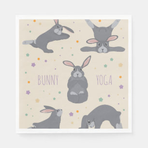 Bunny Yoga Poses Funny Rabbit Napkins