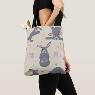 Bunny Yoga Poses Funny Rabbit Tote Bag