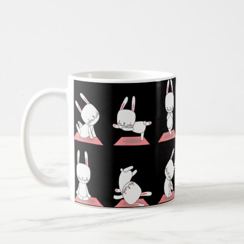 Bunny Yoga Rabbits In Yoga Poses On Meditation Mat Coffee Mug