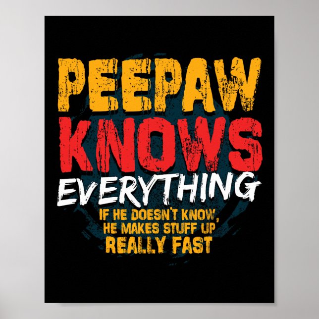 Bunnyaw Knows Everything Funny Bunnyaw Fathers Day Poster (Front)